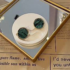 Yeşil Yuvarlak Küpe