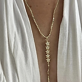 Yıldız Ezme Zincir Kombinli Y Kolye