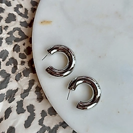 Silver Kalın İri Halka Küpe