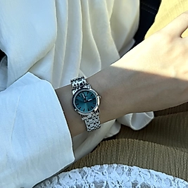 Yeşil Kadran Yuvarlak Silver Saat