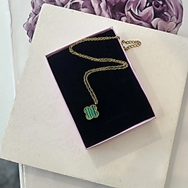 Yeşil Yonca Çelik Kolye